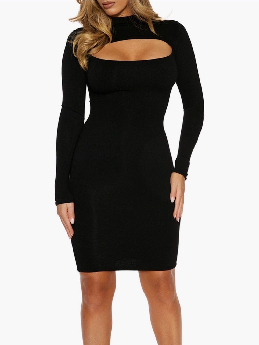 NWT - Naked Wardrobe cutout long sleeve mini Dress
